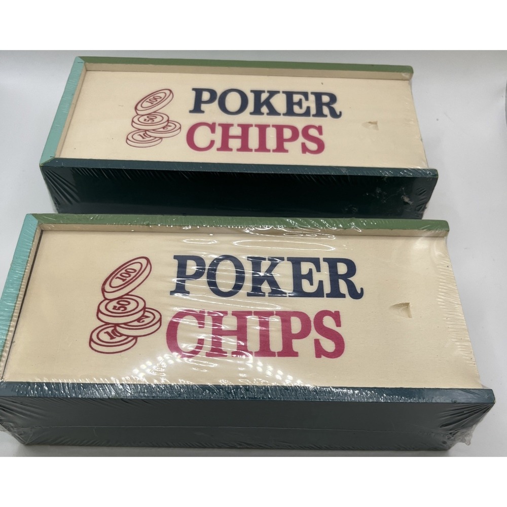 Poker Chips In A Box 60 Count Factory Sealed Wood Box Lot 2 Boxes